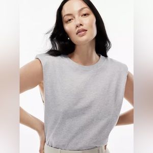 Babaton Grey Shoulder Pad Tank